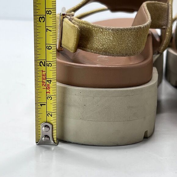 Vionic Alondra Lug T-Strap Comfort Sandal Gold Sling Back Buckle Women's 6 - Picture 9 of 10